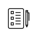 Clipboard. Notepad icons. Pen and page. Vector clipart isolated on transparent background.